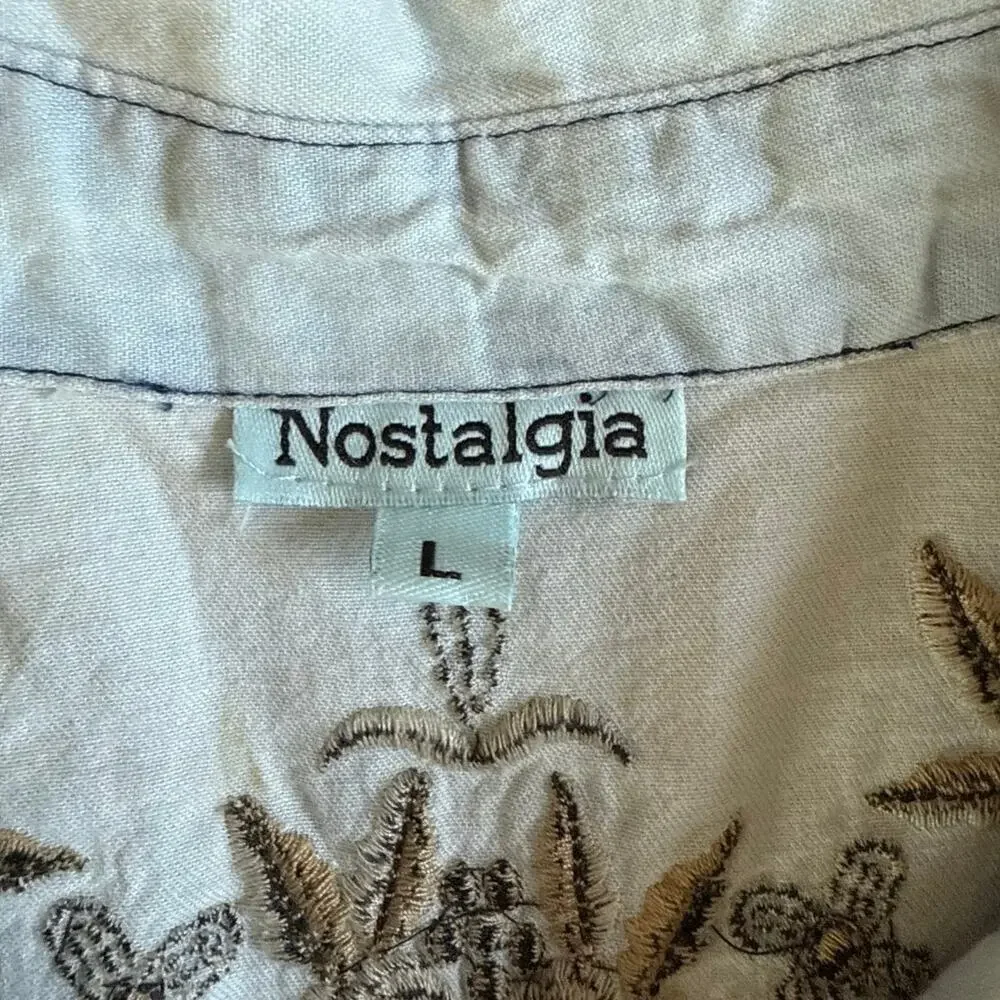 Women’s Nostalgia Western Embroidered Sleeveless Denim Jean Dress Size Large - Picture 4 of 5